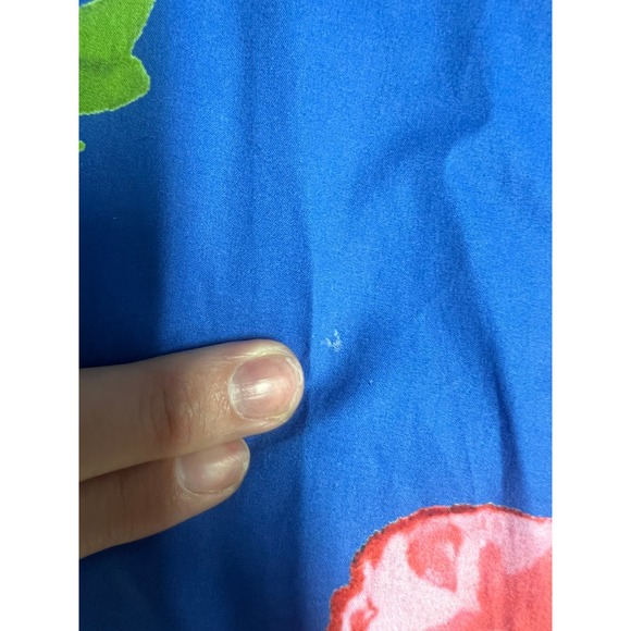 Entro Blue Pink Floral Puff Sleeve Ruffle Drop Waist Mini Dress S Cottagecore - Picture 11 of 15